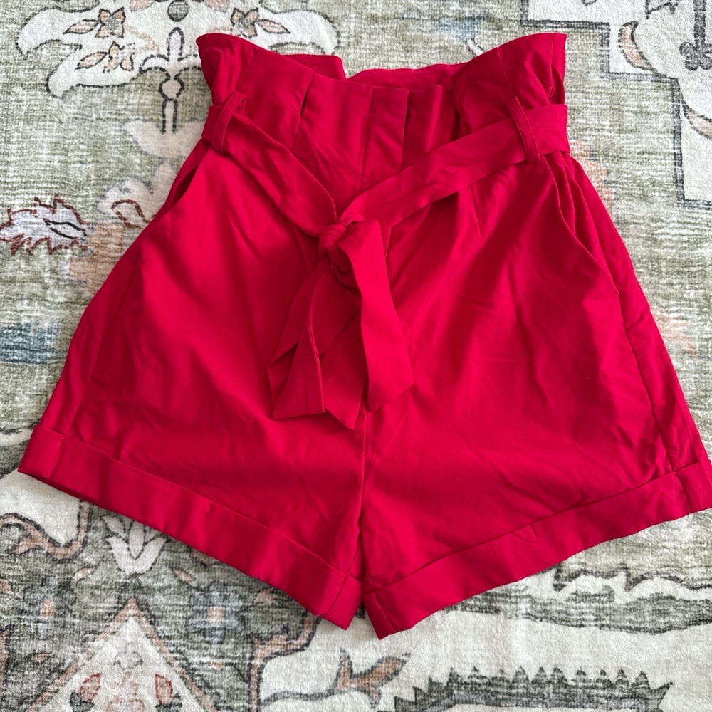 Red Women's High-Waisted Shorts